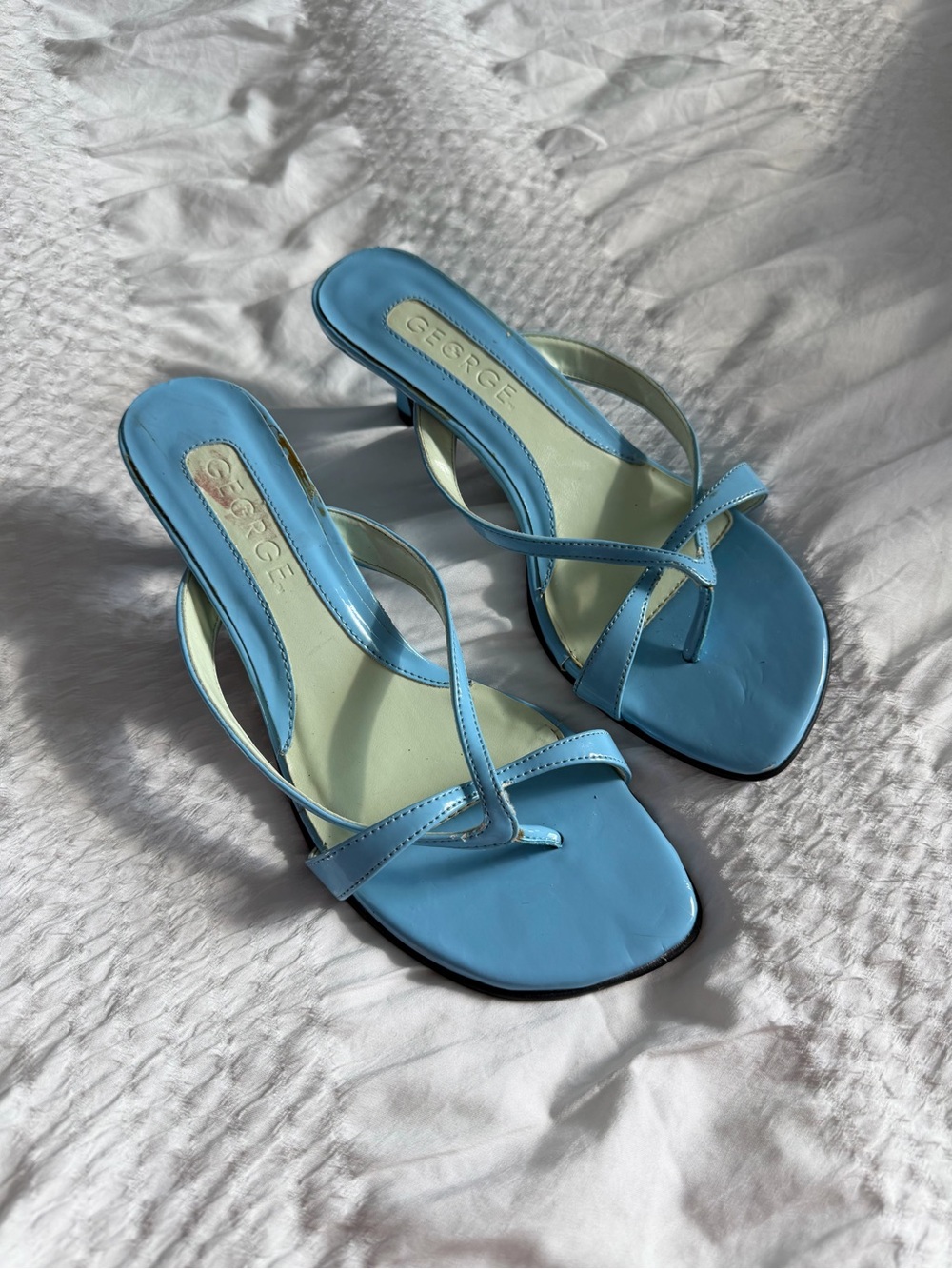 Vintage Blue George Kitten Heels
